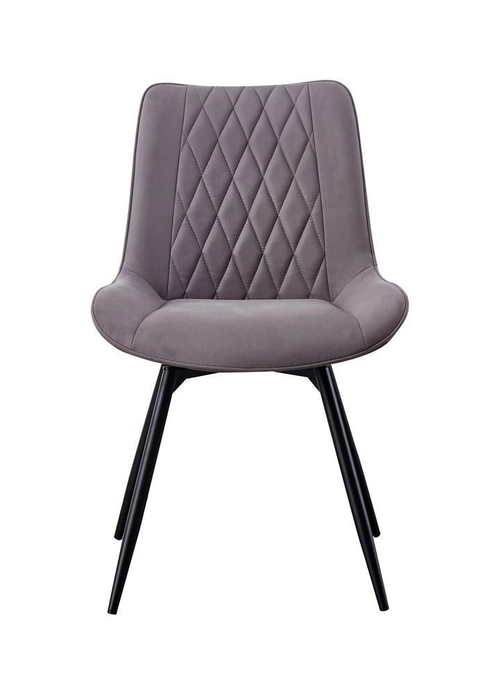 Diggs Chaises de salle à manger pivotantes capitonnées en tissu, gris et gris anthracite (lot de 2)