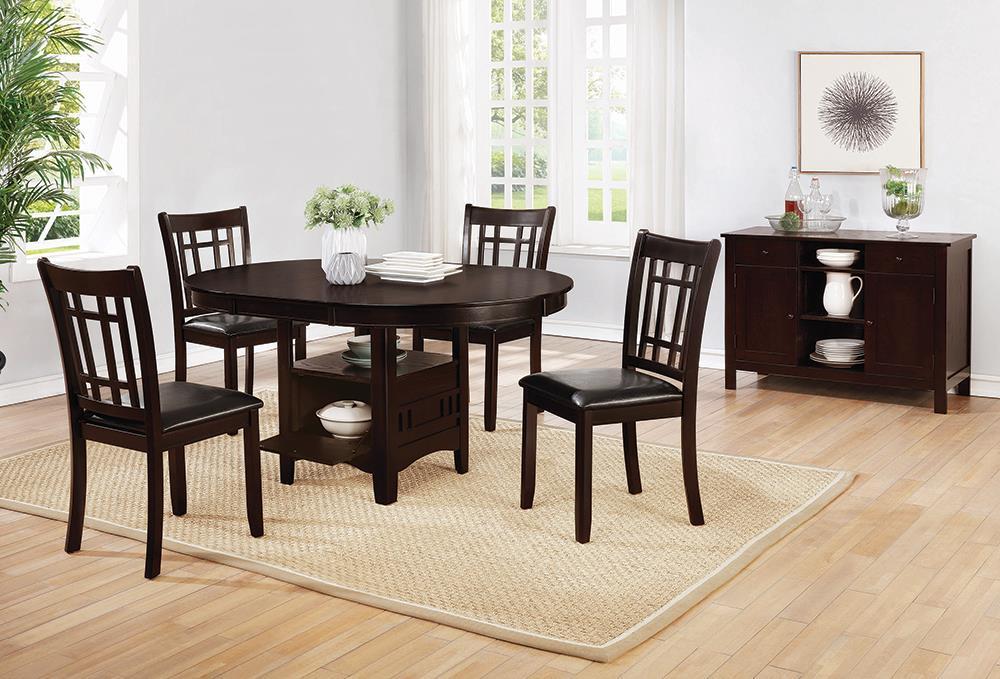 Lavon Fauteuils de salle à manger rembourrés, couleur espresso et noir (lot de 2)