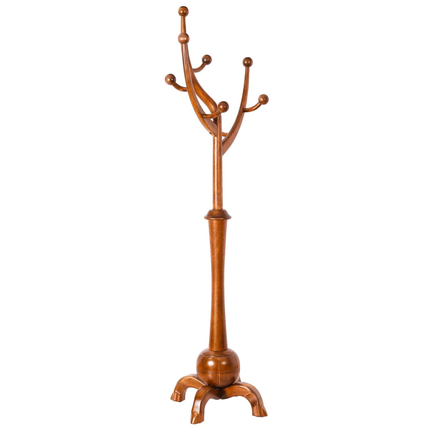 Porte-manteau sur pied en bois de caoutchouc imitation branche d'arbre avec 8 crochets - 62,2 cm L x 179,5 cm H