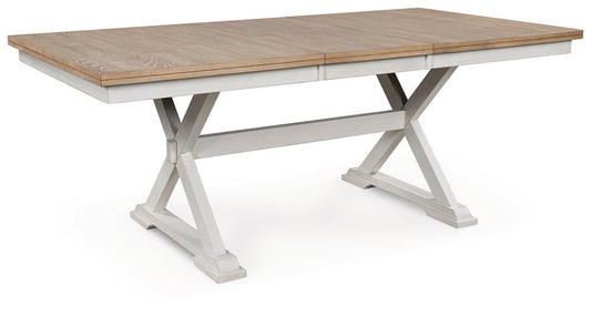 Table à manger extensible Purlaney avec rallonge en forme de papillon