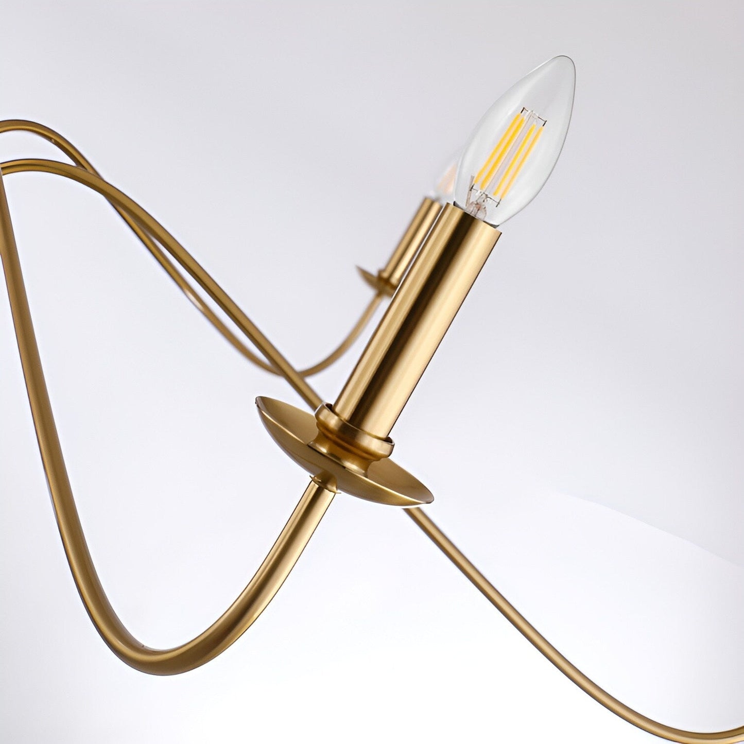 Luminaire classique français minimaliste à 6 lumières avec éclairage de type bougie