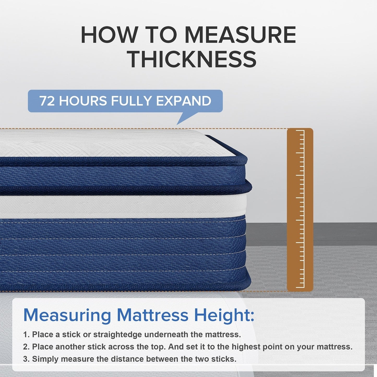 Matelas à ressorts avec surcouche moelleuse de 25 cm (10 po) SweDrea, fermeté moyenne, pour soulager le mal de dos et rafraîchir, certifié CertiPUR-US, SGS et OEKO-TEX.