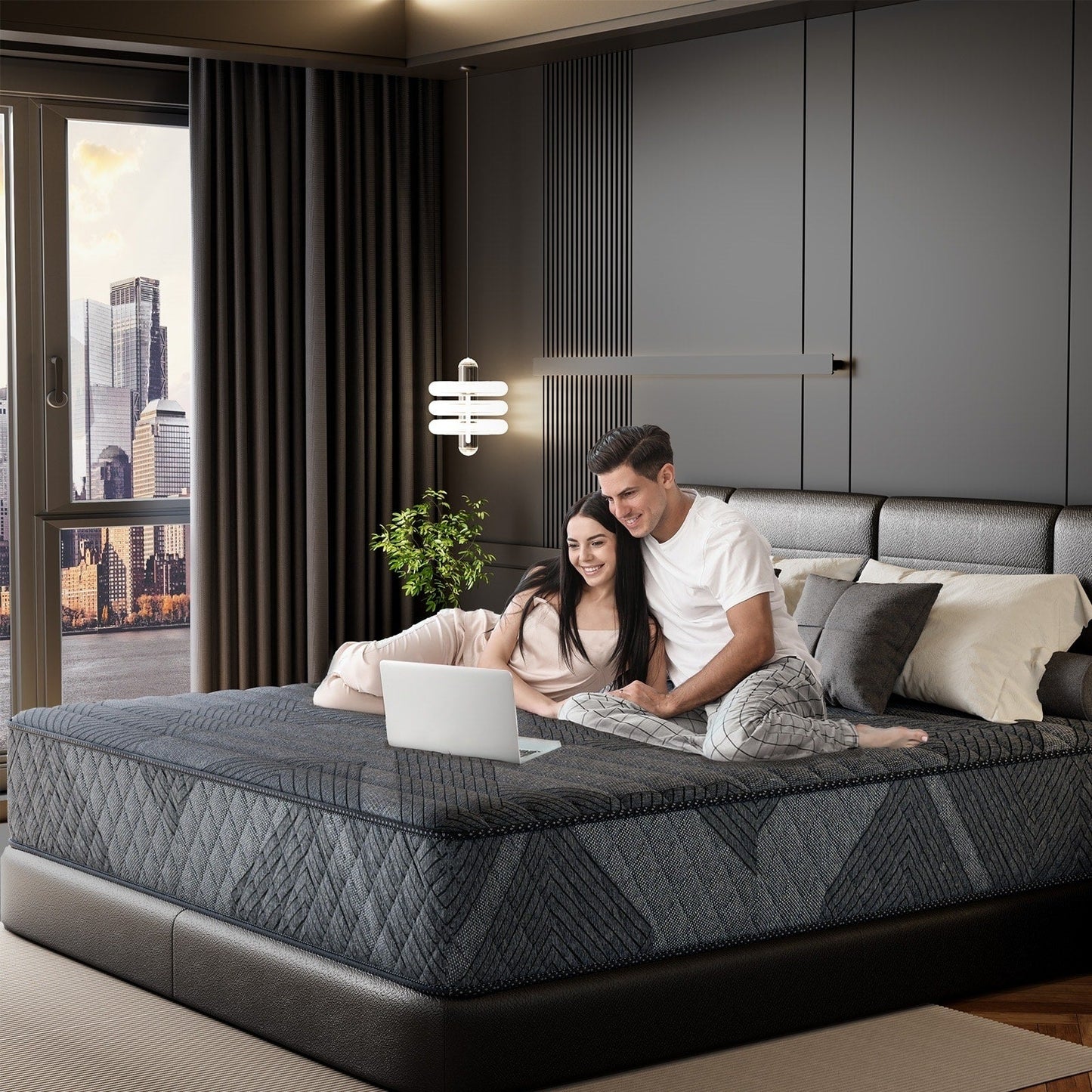 Matelas hybride en mousse à mémoire de forme SweDrea Plush, 8/12 pouces, respirant et rafraîchissant, certifié CertiPUR-US, SGS et OEKO-TEX.