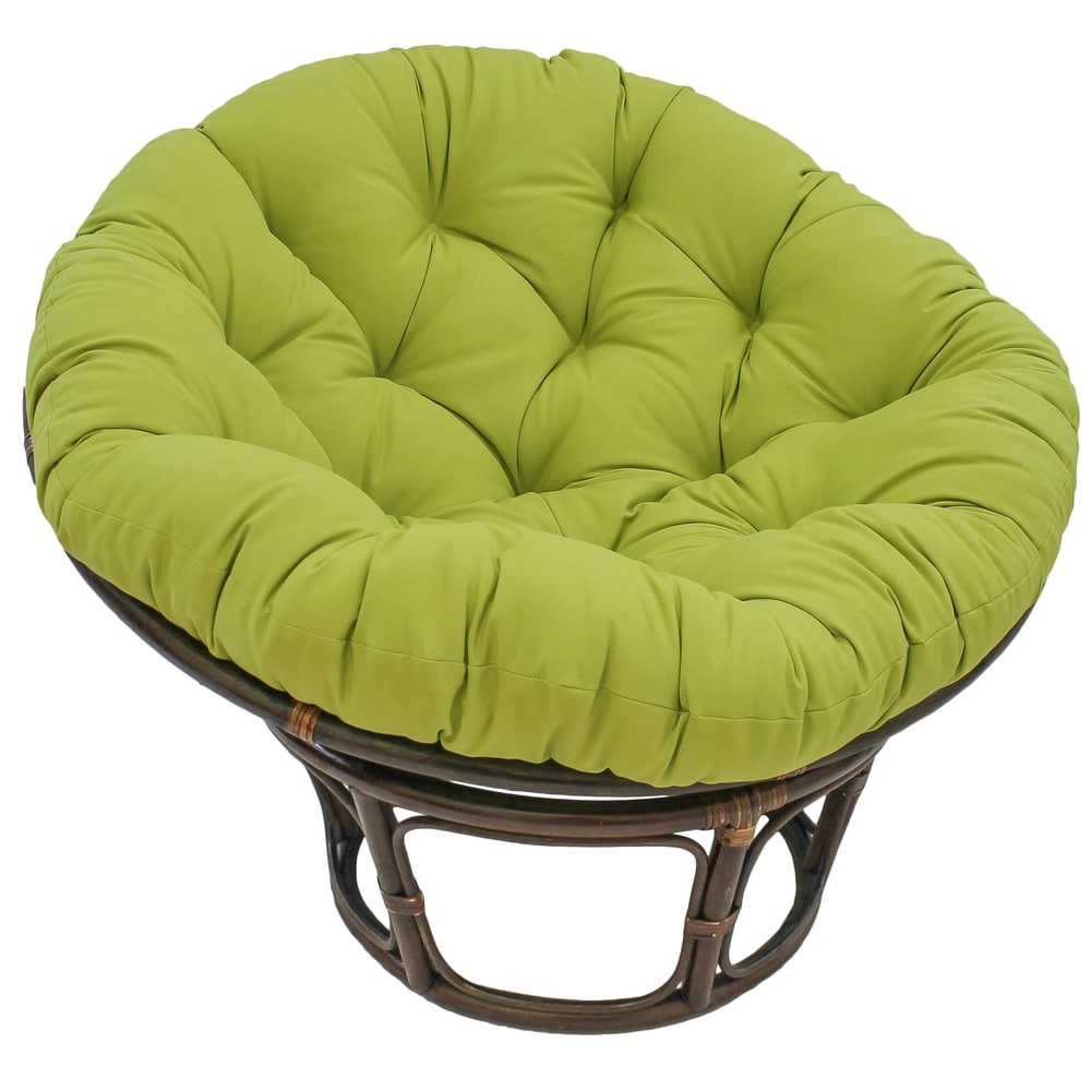 Fauteuil Papasan en rotin Bali de 107 cm avec coussin en toile twill