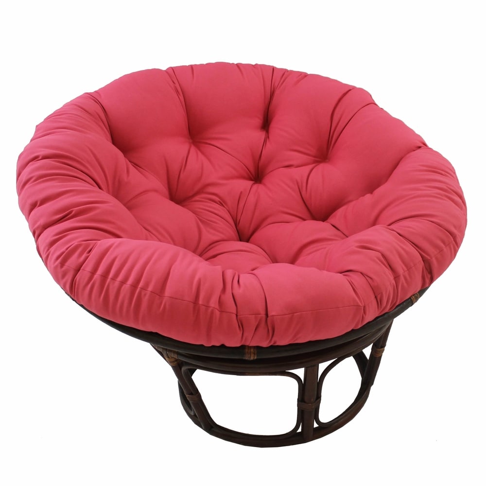 Fauteuil Papasan en rotin Bali de 107 cm avec coussin en toile twill