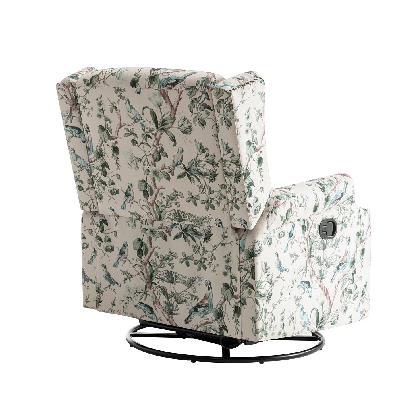 Lot de 2 chaises inclinables à bascule pivotantes à commande manuelle avec dossier inclinable, motif, 73,7 cm de largeur.