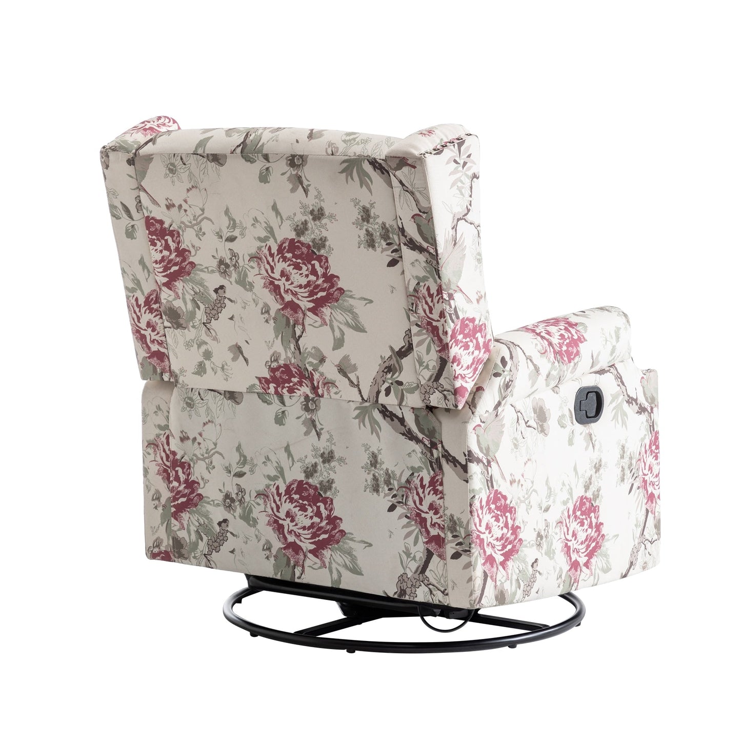 Lot de 2 chaises inclinables à bascule pivotantes à commande manuelle avec dossier inclinable, motif, 73,7 cm de largeur.