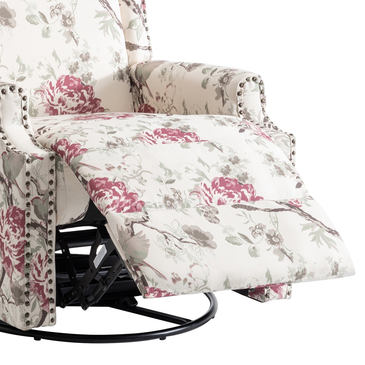 Lot de 2 chaises inclinables à bascule pivotantes à commande manuelle avec dossier inclinable, motif, 73,7 cm de largeur.