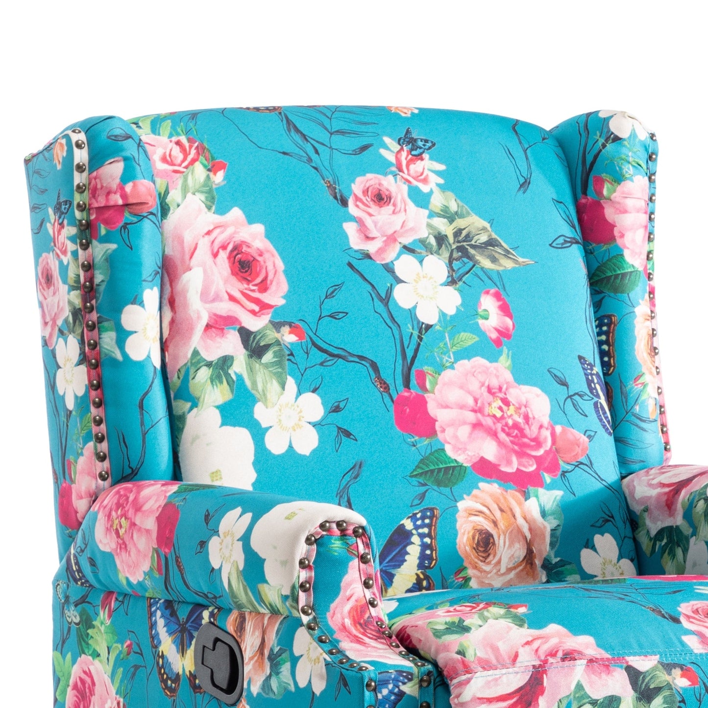 Lot de 2 chaises inclinables à bascule pivotantes à commande manuelle avec dossier inclinable, motif, 73,7 cm de largeur.