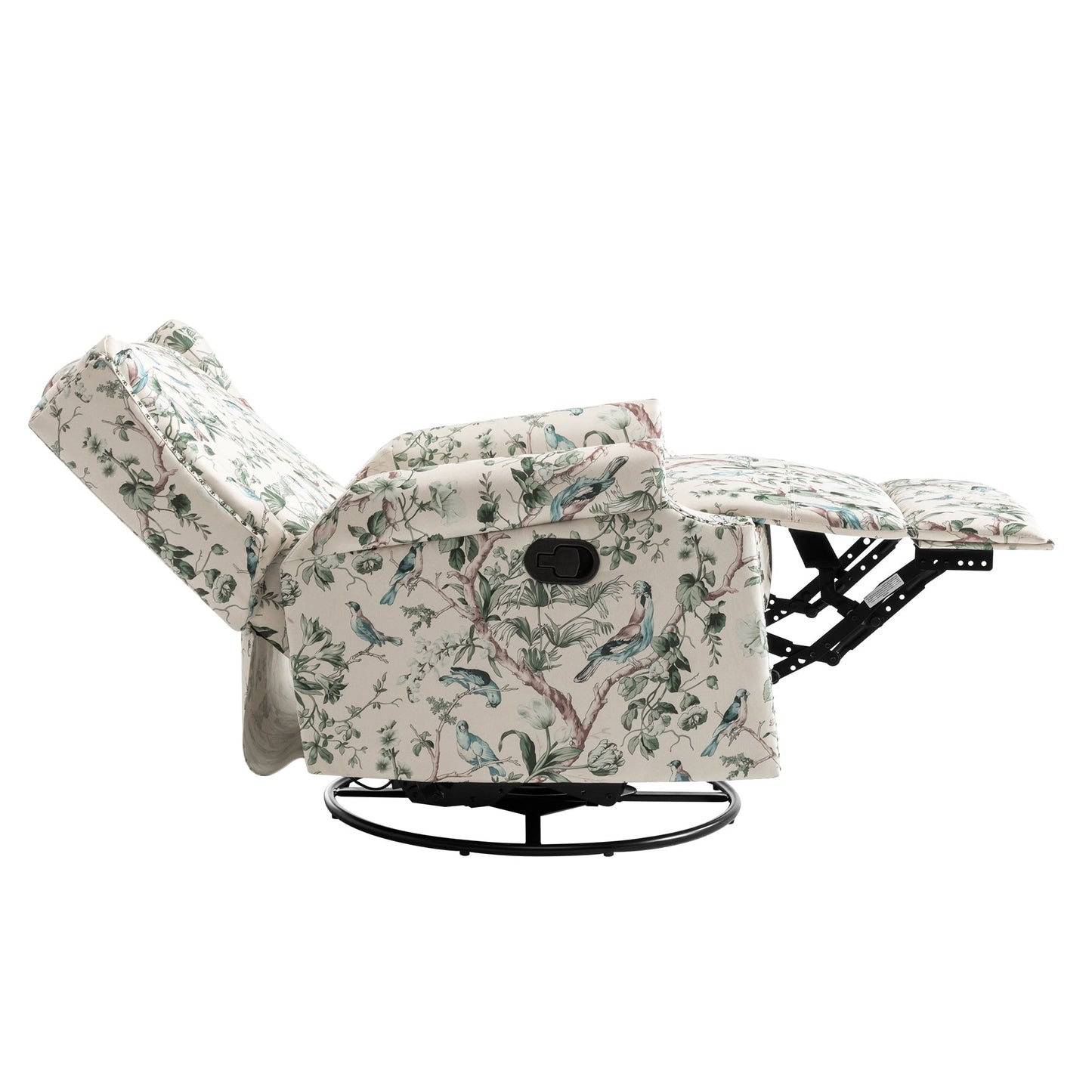 Lot de 2 chaises inclinables à bascule pivotantes à commande manuelle avec dossier inclinable, motif, 73,7 cm de largeur.