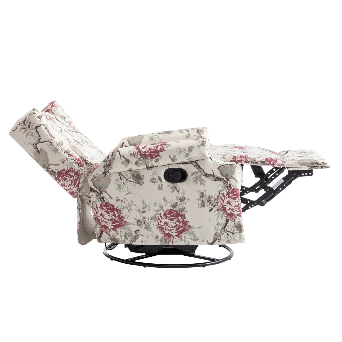 Lot de 2 chaises inclinables à bascule pivotantes à commande manuelle avec dossier inclinable, motif, 73,7 cm de largeur.