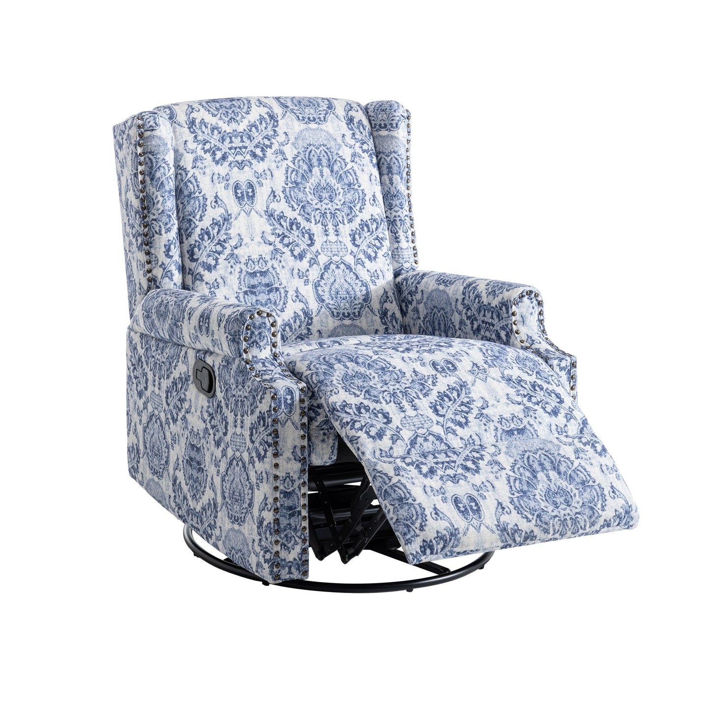 Lot de 2 chaises inclinables à bascule pivotantes à commande manuelle avec dossier inclinable, motif, 73,7 cm de largeur.