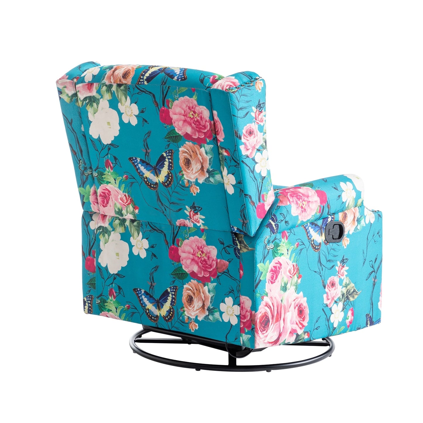 Lot de 2 chaises inclinables à bascule pivotantes à commande manuelle avec dossier inclinable, motif, 73,7 cm de largeur.