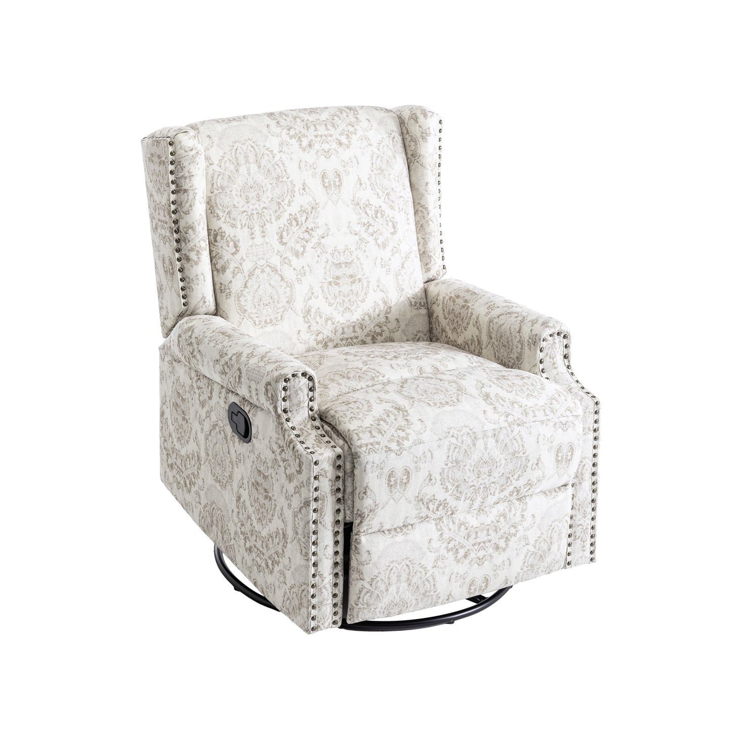 Lot de 2 chaises inclinables à bascule pivotantes à commande manuelle avec dossier inclinable, motif, 73,7 cm de largeur.