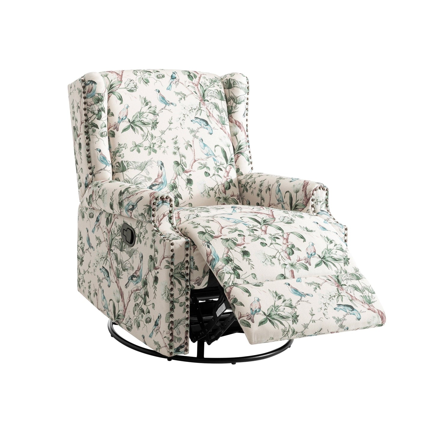 Lot de 2 chaises inclinables à bascule pivotantes à commande manuelle avec dossier inclinable, motif, 73,7 cm de largeur.