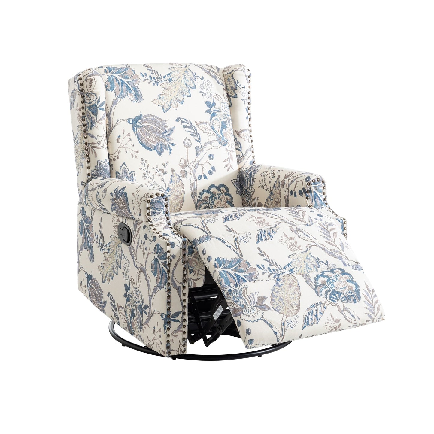 Lot de 2 chaises inclinables à bascule pivotantes à commande manuelle avec dossier inclinable, motif, 73,7 cm de largeur.