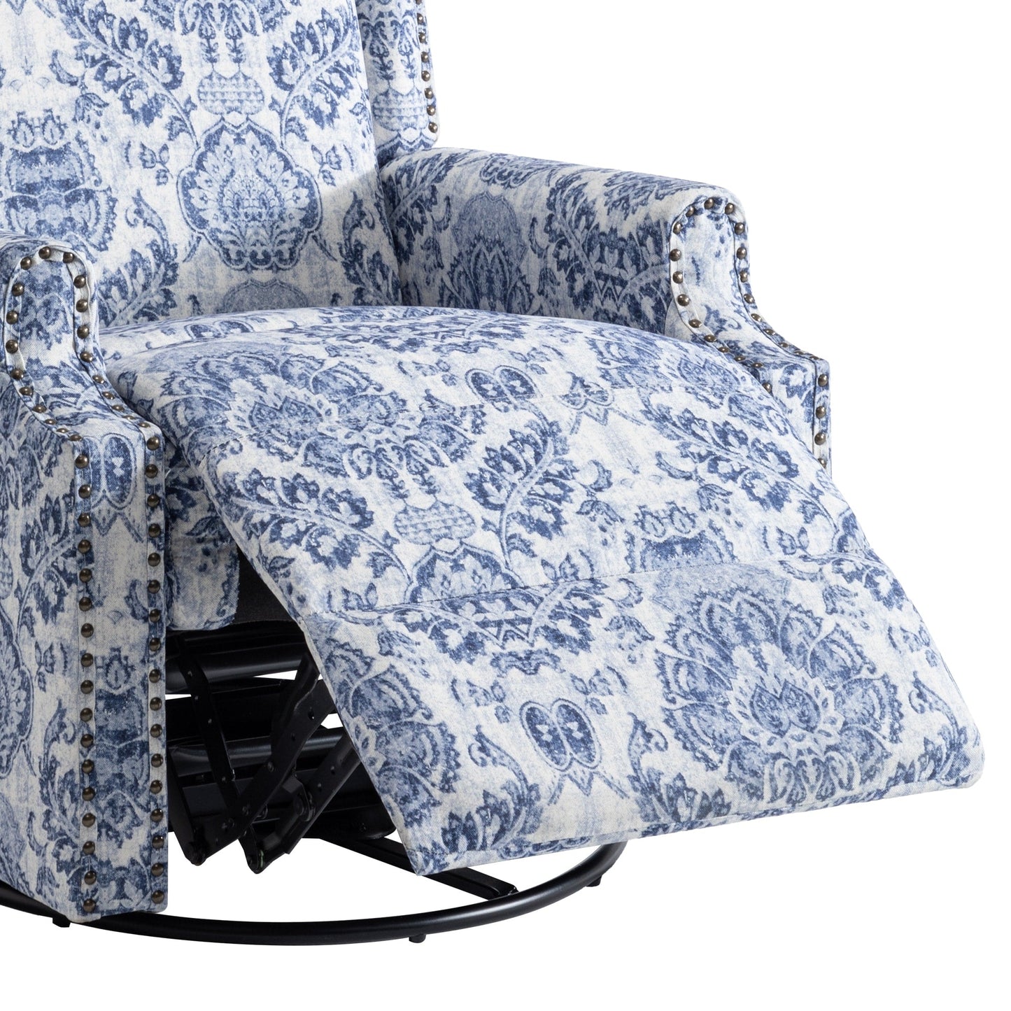 Lot de 2 chaises inclinables à bascule pivotantes à commande manuelle avec dossier inclinable, motif, 73,7 cm de largeur.