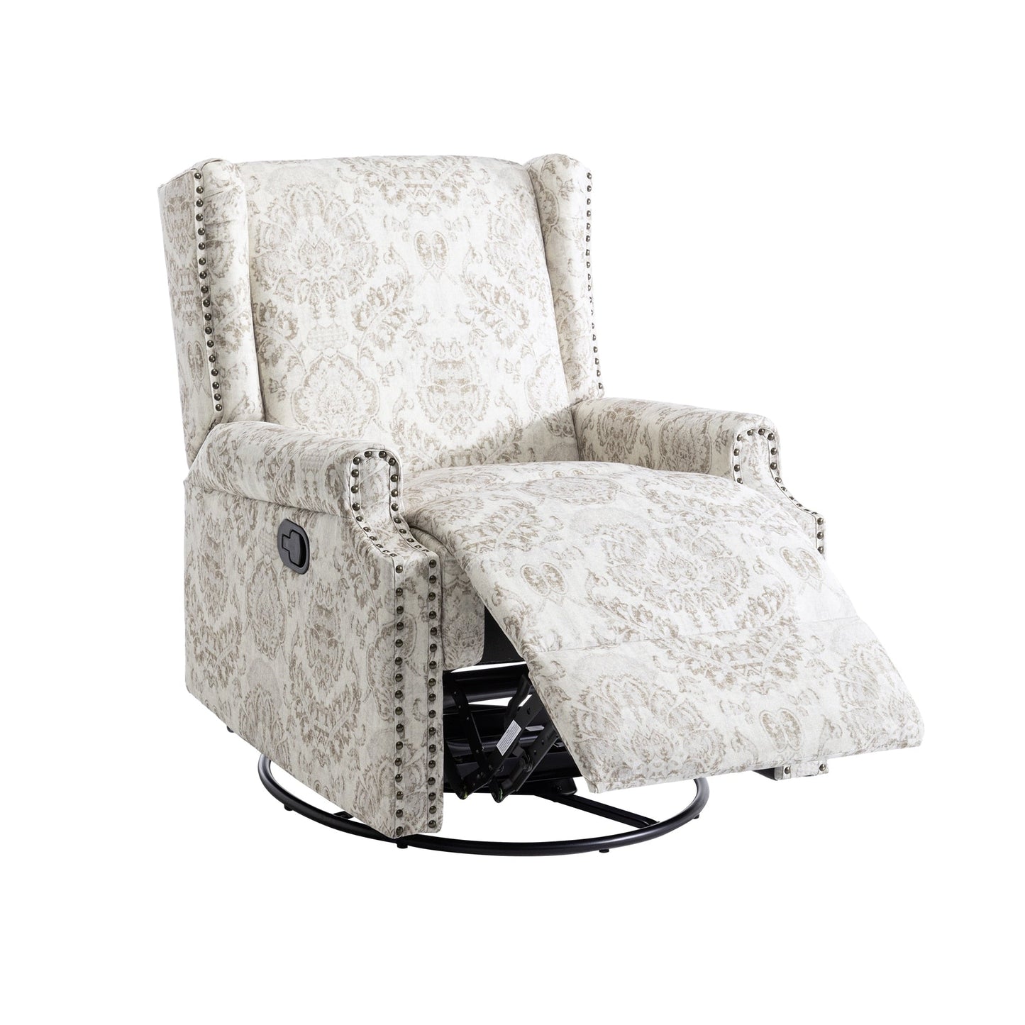 Lot de 2 chaises inclinables à bascule pivotantes à commande manuelle avec dossier inclinable, motif, 73,7 cm de largeur.