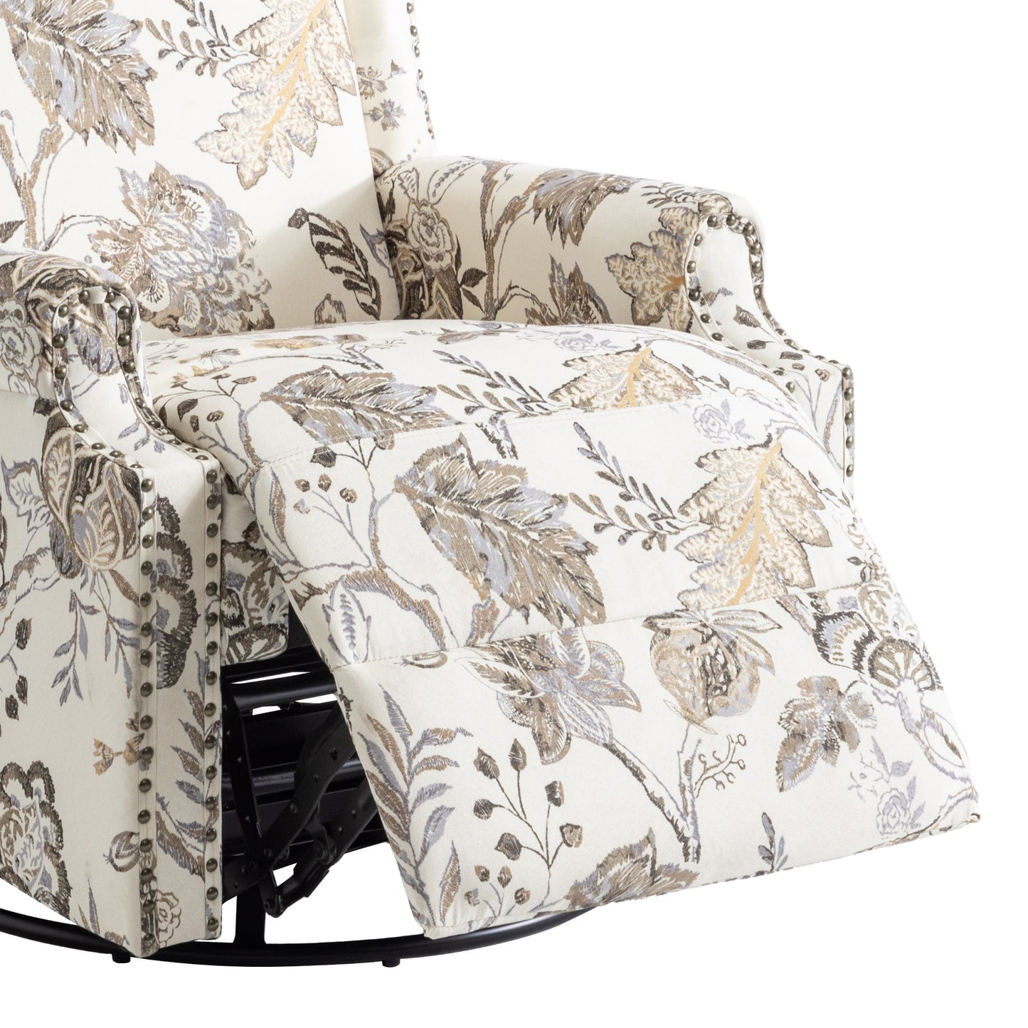 Lot de 2 chaises inclinables à bascule pivotantes à commande manuelle avec dossier inclinable, motif, 73,7 cm de largeur.