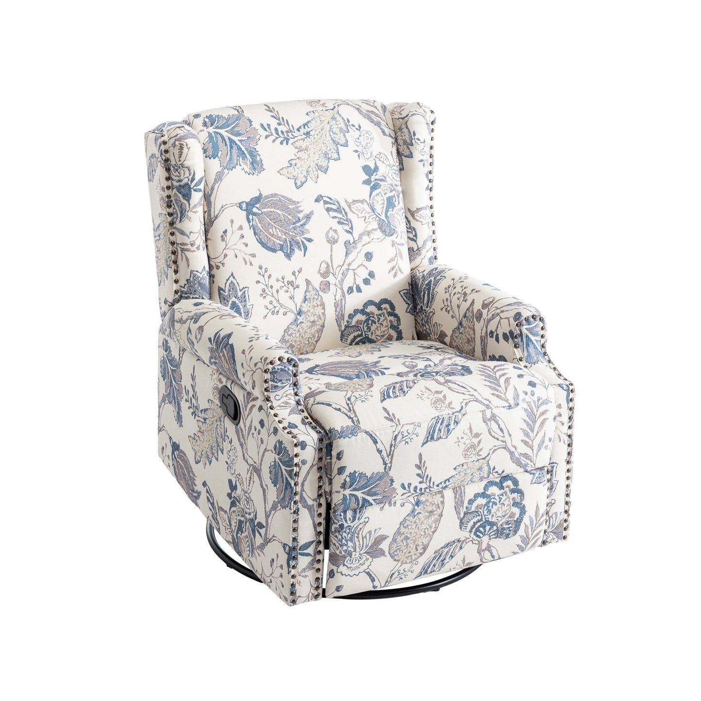 Lot de 2 chaises inclinables à bascule pivotantes à commande manuelle avec dossier inclinable, motif, 73,7 cm de largeur.