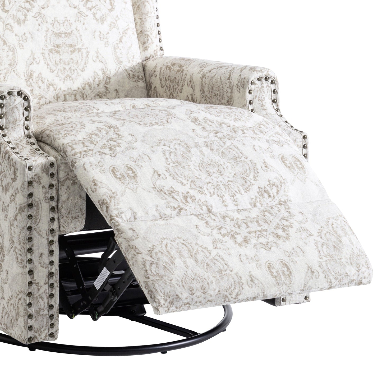 Lot de 2 chaises inclinables à bascule pivotantes à commande manuelle avec dossier inclinable, motif, 73,7 cm de largeur.