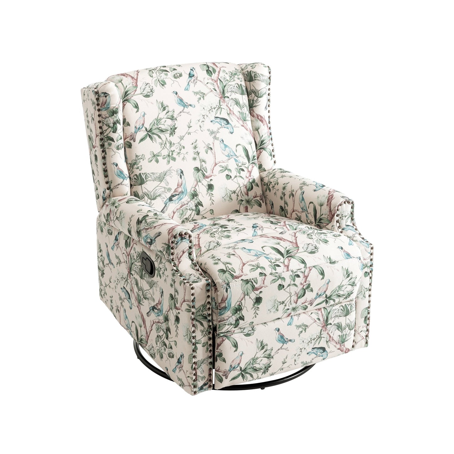 Lot de 2 chaises inclinables à bascule pivotantes à commande manuelle avec dossier inclinable, motif, 73,7 cm de largeur.