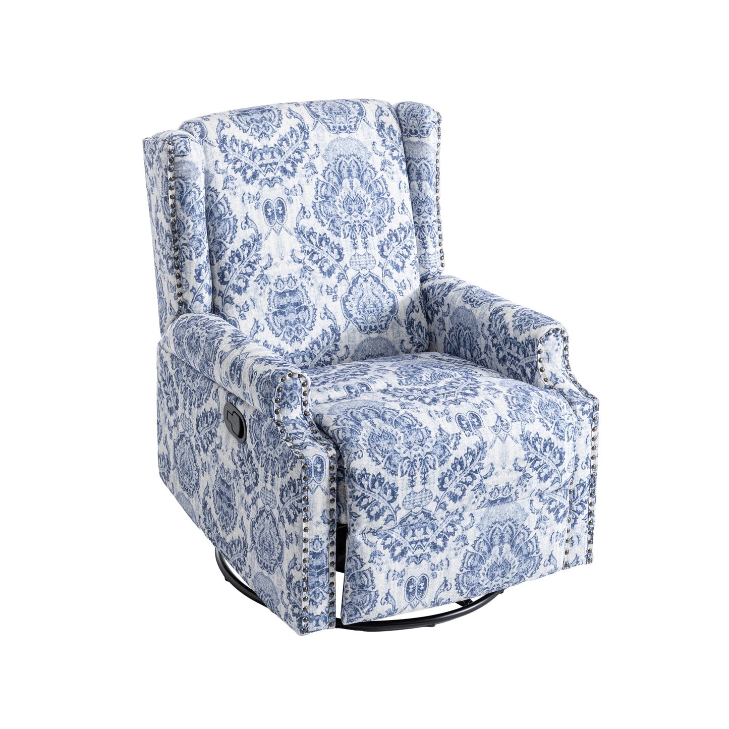 Lot de 2 chaises inclinables à bascule pivotantes à commande manuelle avec dossier inclinable, motif, 73,7 cm de largeur.