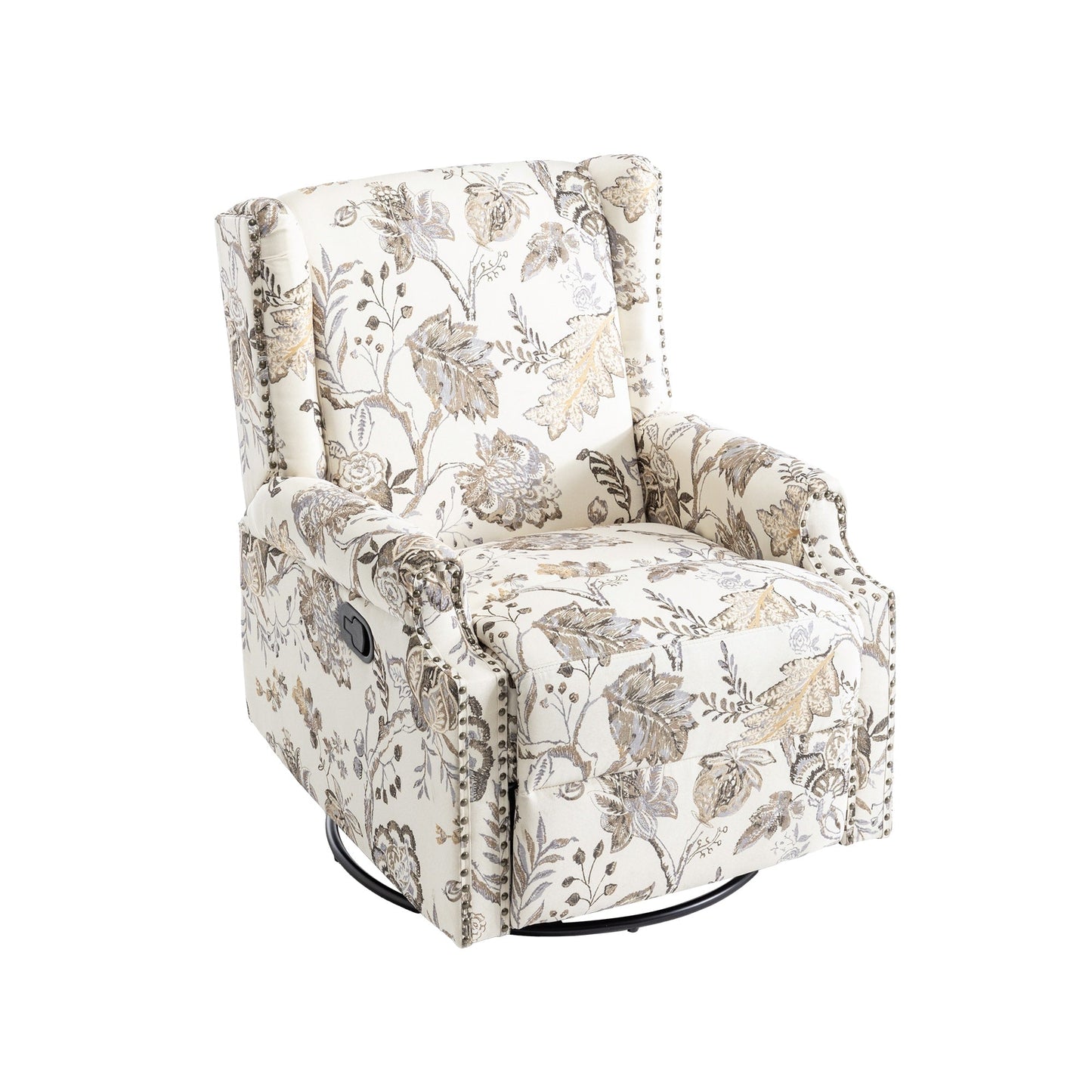 Lot de 2 chaises inclinables à bascule pivotantes à commande manuelle avec dossier inclinable, motif, 73,7 cm de largeur.