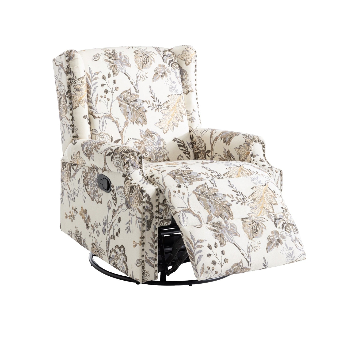 Lot de 2 chaises inclinables à bascule pivotantes à commande manuelle avec dossier inclinable, motif, 73,7 cm de largeur.