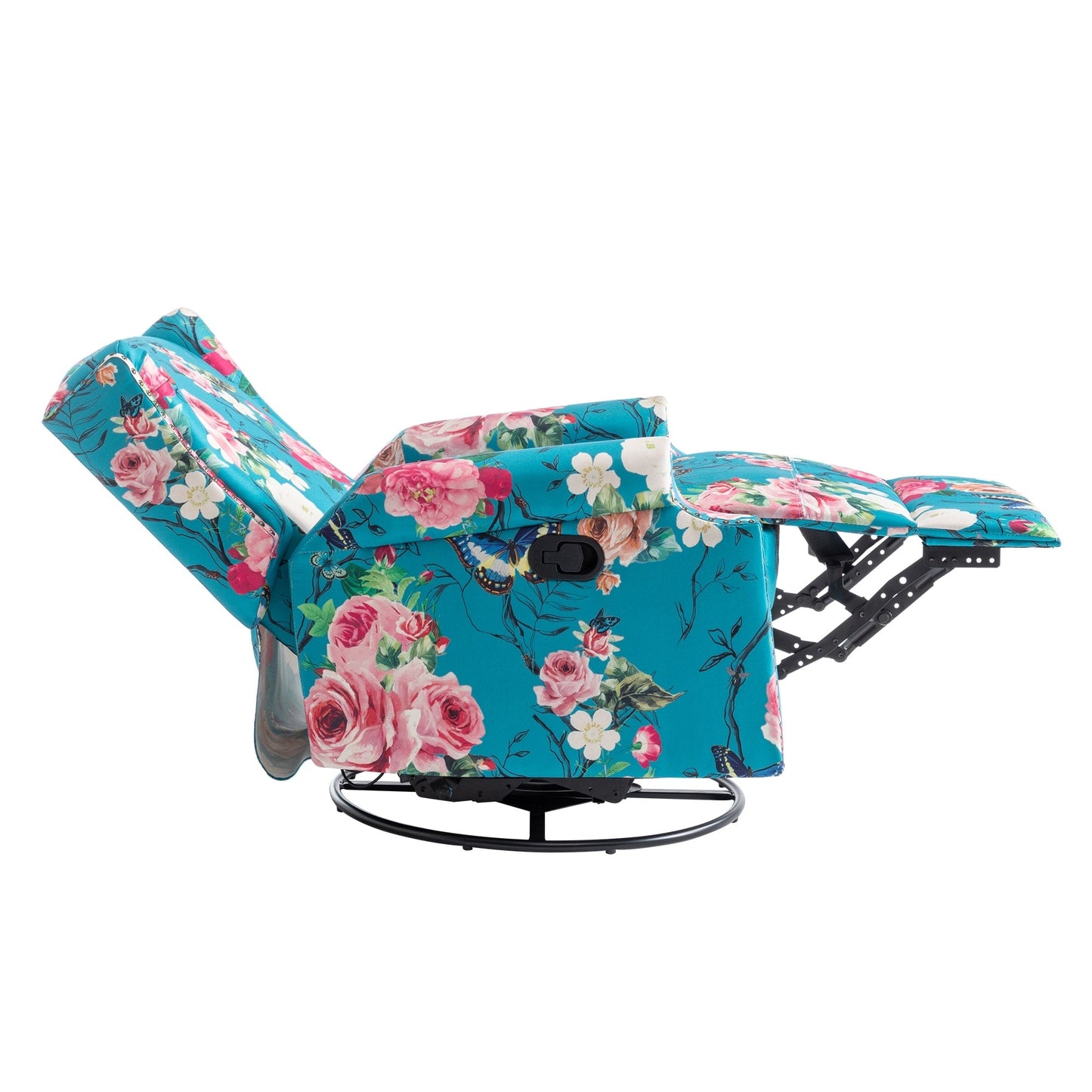 Lot de 2 chaises inclinables à bascule pivotantes à commande manuelle avec dossier inclinable, motif, 73,7 cm de largeur.