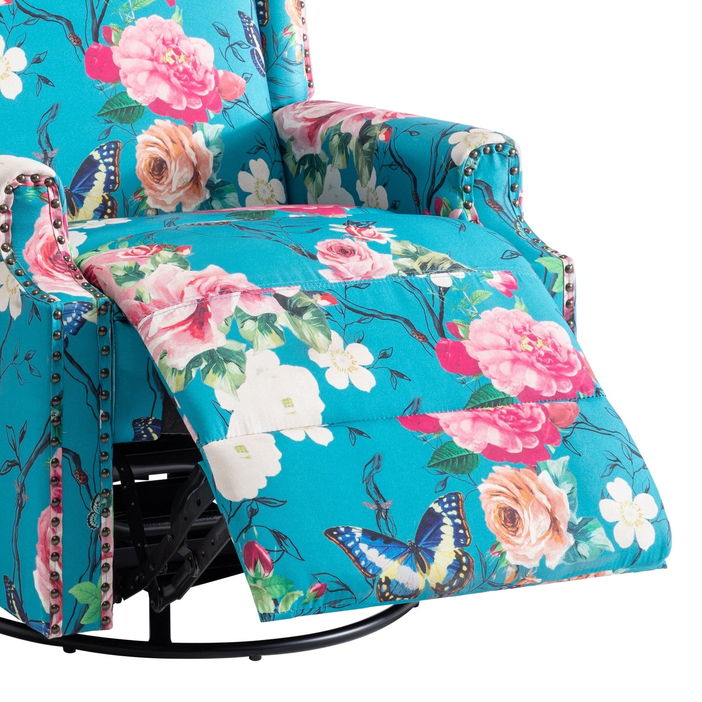 Lot de 2 chaises inclinables à bascule pivotantes à commande manuelle avec dossier inclinable, motif, 73,7 cm de largeur.