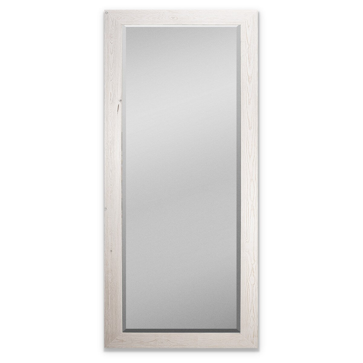 Grand miroir en bois de grange - Blanc vieilli - 62X27
