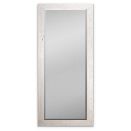 Grand miroir en bois de grange - Blanc vieilli - 62X27