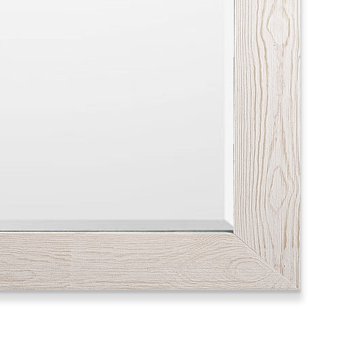 Grand miroir en bois de grange - Blanc vieilli - 62X27