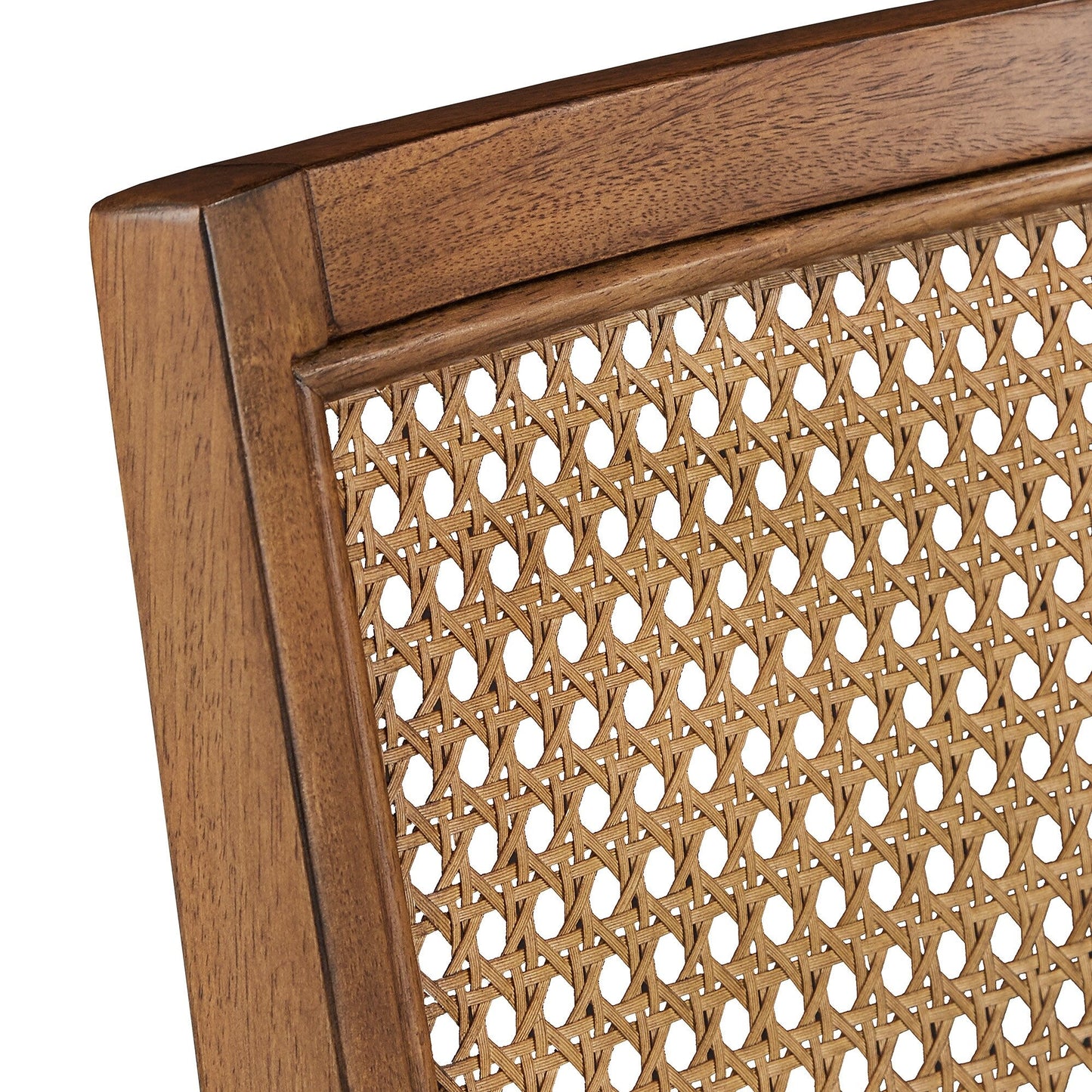 Chaises de salle à manger Ronda en lin beige avec dossier en rotin (lot de 2)