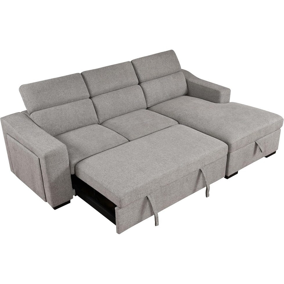 Roomfitters 103 Canapé Sectionnel Convertible avec Chaise Longue de Rangement, Appuie-Têtes Réglables, Canapé d'Angle Couchage en Forme de L