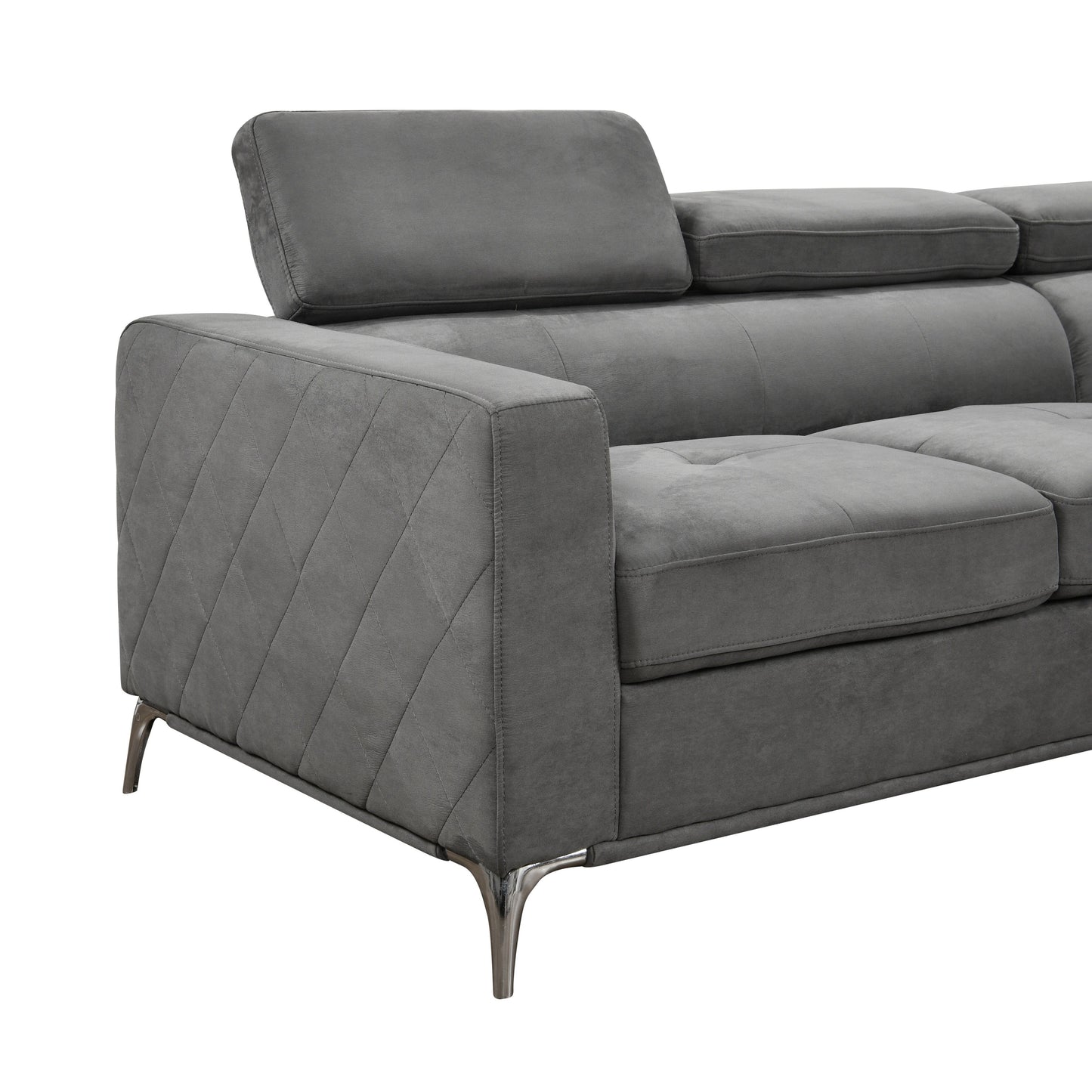 Roomfitters 122 Canapé Sectionnel Extra-Large avec Chaise Longue et Range-Ménage, Canapé Contemporain en Forme de U à 7 Places