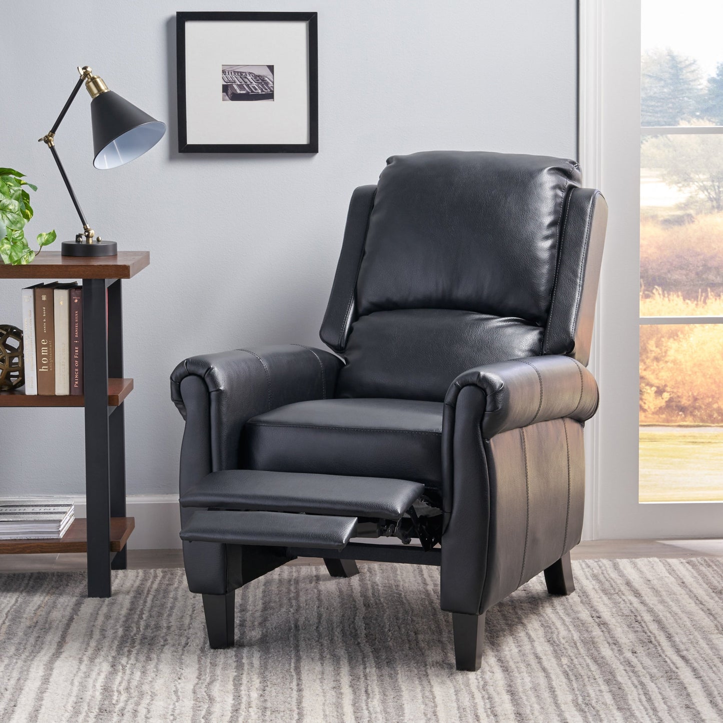 Fauteuil inclinable à dossier basculant en cuir PU Roomfitters Ultimate Comfort, fauteuil inclinable luxueux pour salon ou chambre à coucher