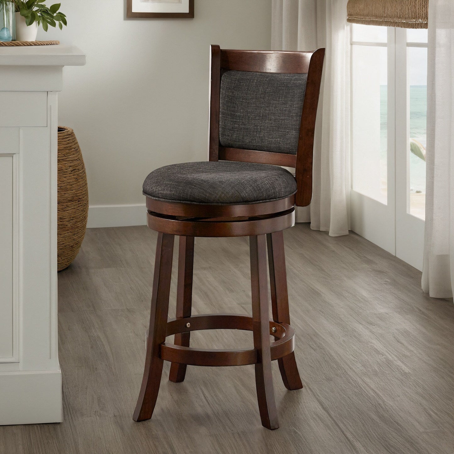 Tabouret pivotant avec dossier rembourré Rovinj