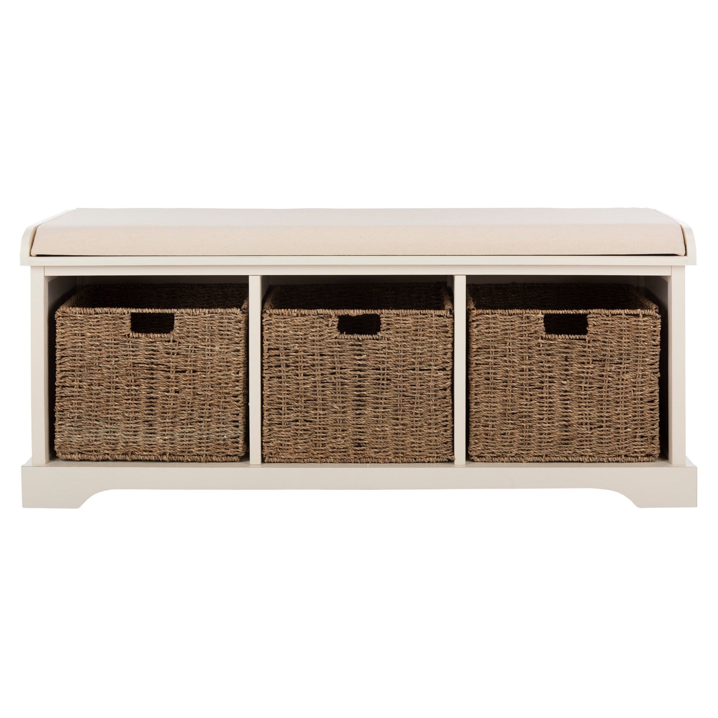 Banc de rangement SAFAVIEH Eola gris/blanc - 47 x 16,1 x 19,9 - 47Lx16Px20H