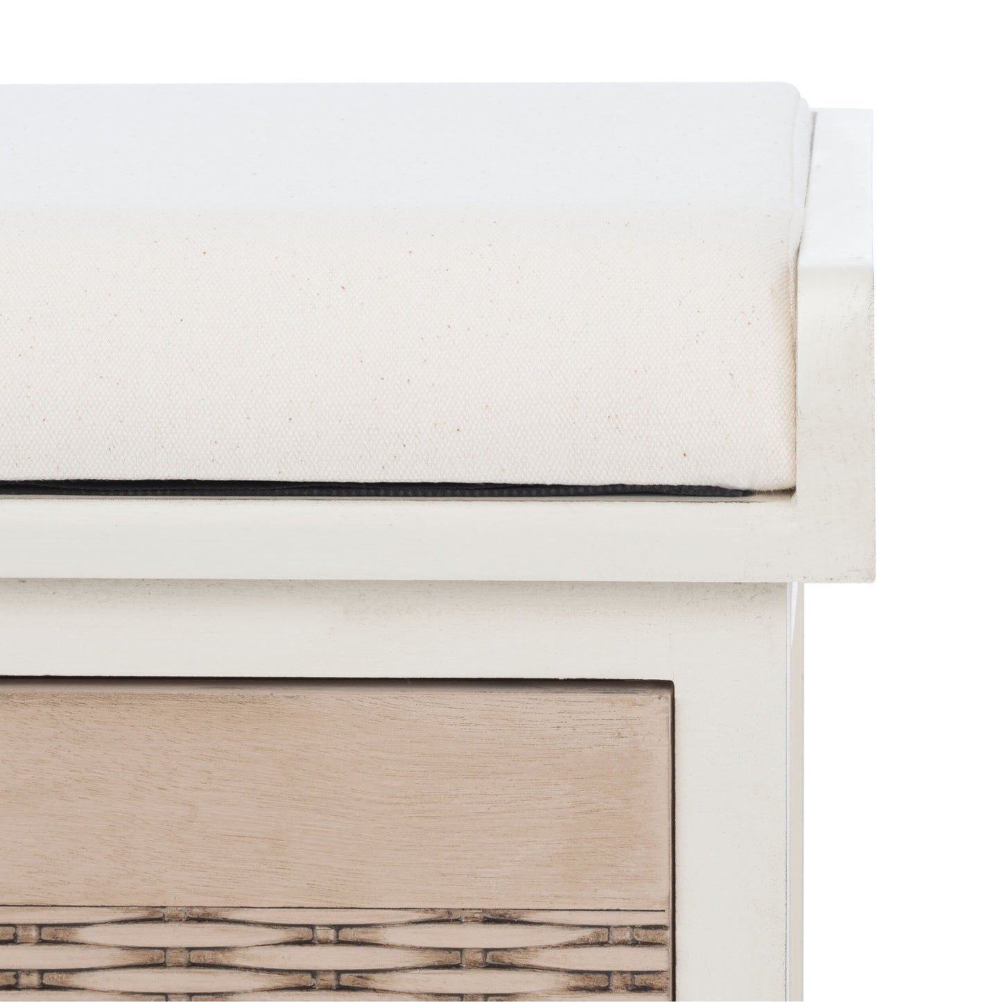 Banc de rangement avec 3 tiroirs et coussin SAFAVIEH Fiorello - 120 L x 38 l x 48 h - 120Lx38Lx48H