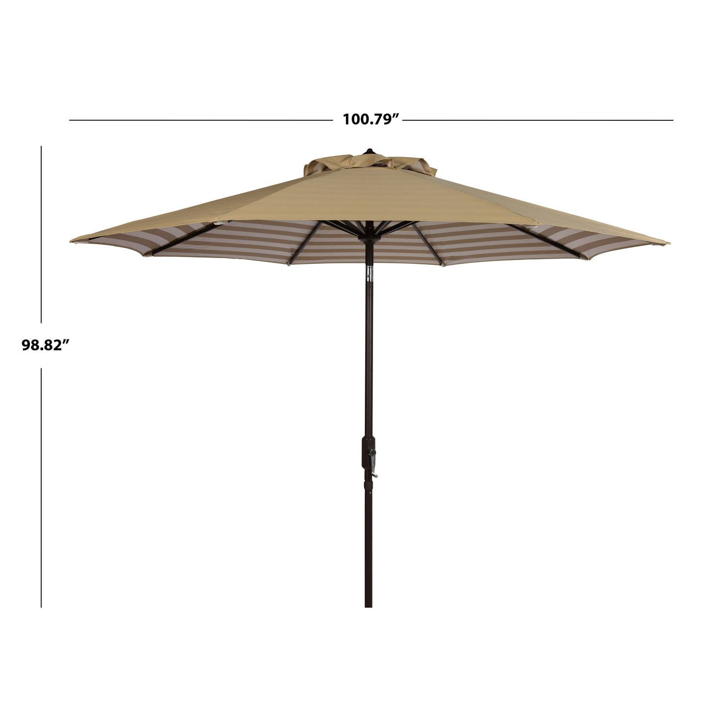 Parasol de jardin à manivelle SAFAVIEH Hadire Inside Out à rayures, 9 pieds