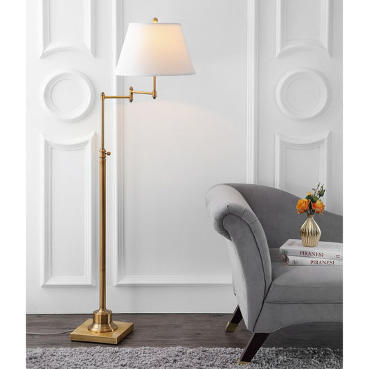 SAFAVIEH Lighting Tracee Lampe de sol pivotante dorée de 60 pouces - 16x16x54.5-68.5 - 16Lx16Px69H