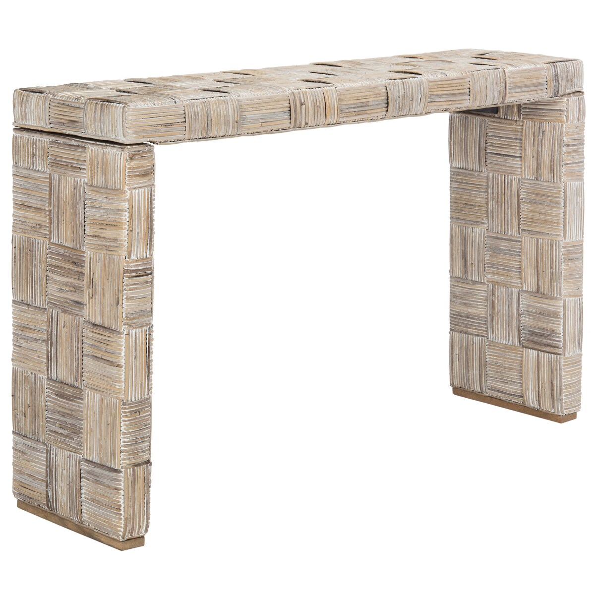 Table console en rotin SAFAVIEH Mindel - 51L x 14P x 32H (largeur x profondeur x hauteur)