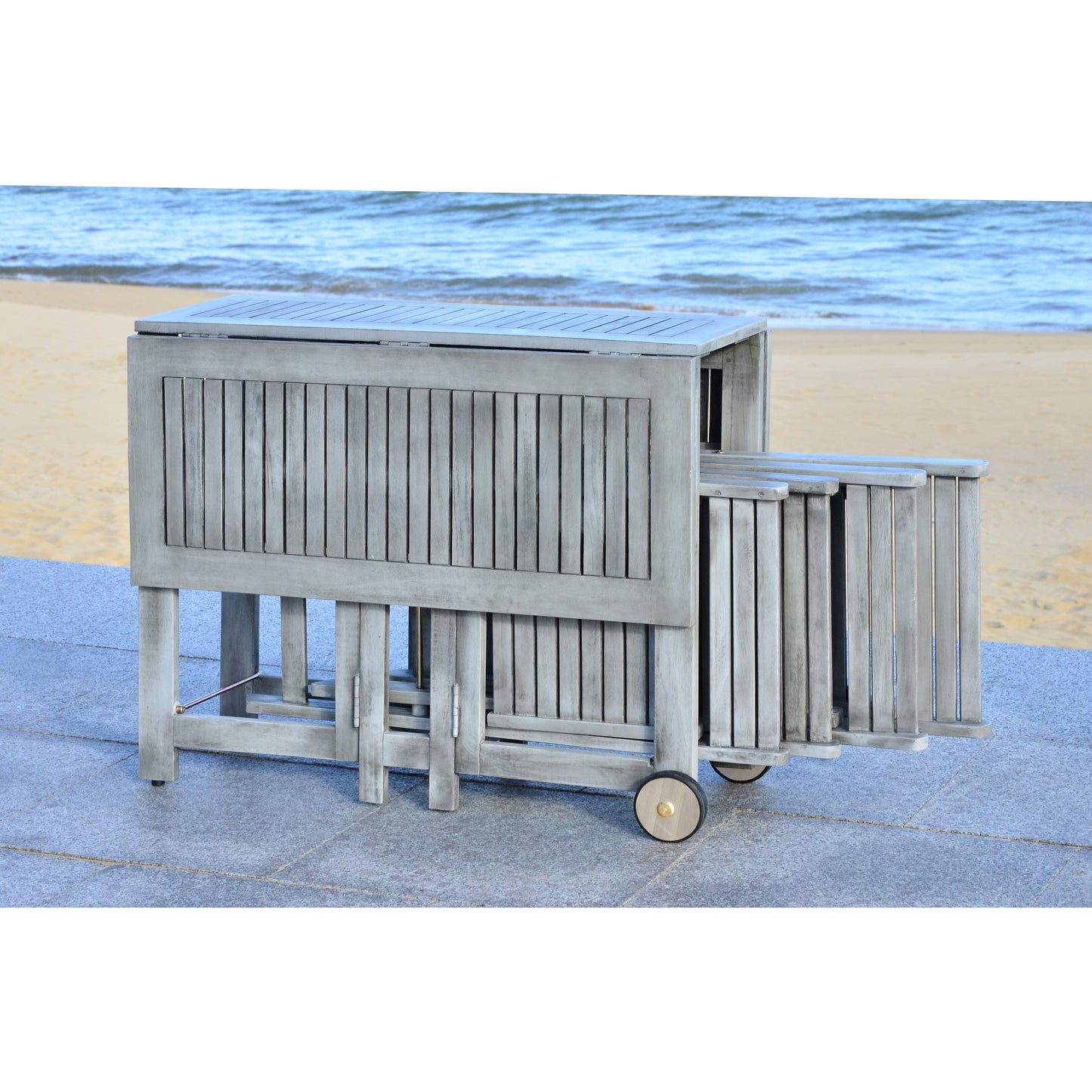 Ensemble de table de jardin SAFAVIEH Brandy 5 pièces - 109 L x 89 P x 74 H (cm)