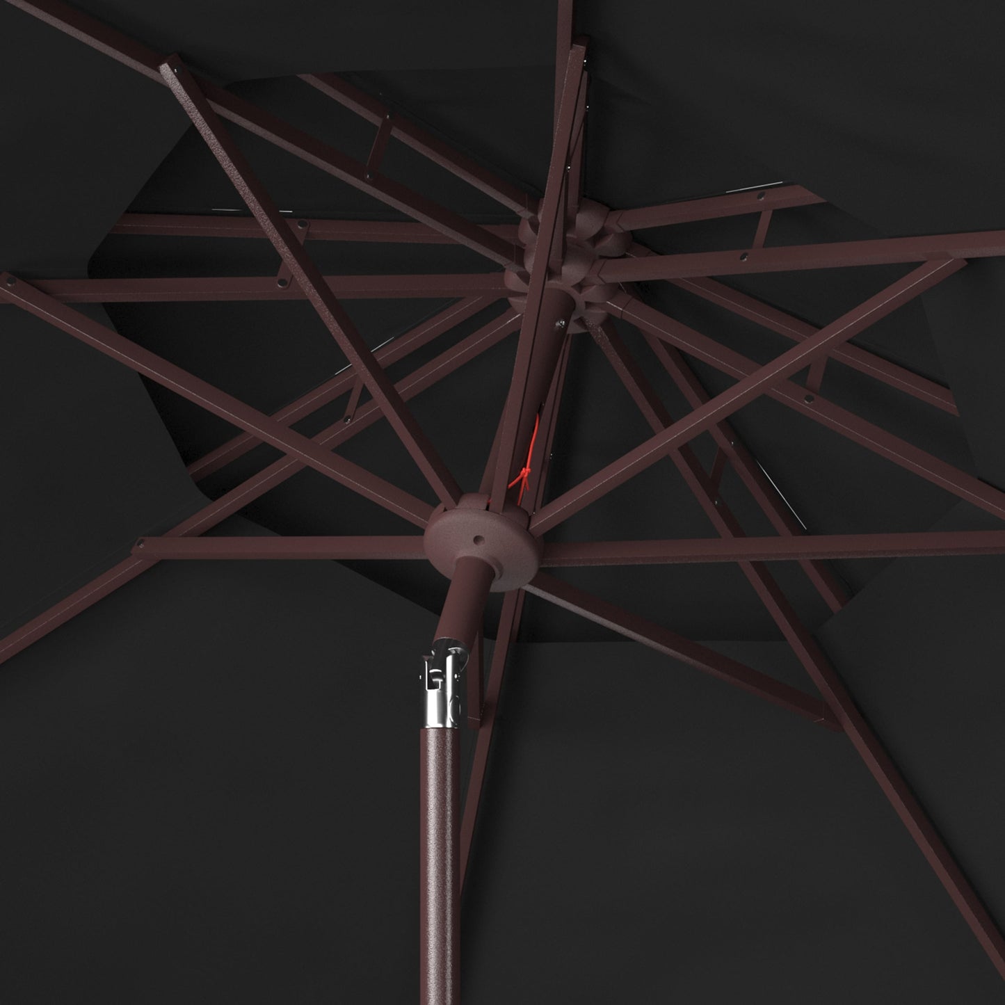 Parasol de jardin SAFAVIEH Livia 9 pieds à double toit, pied non inclus.