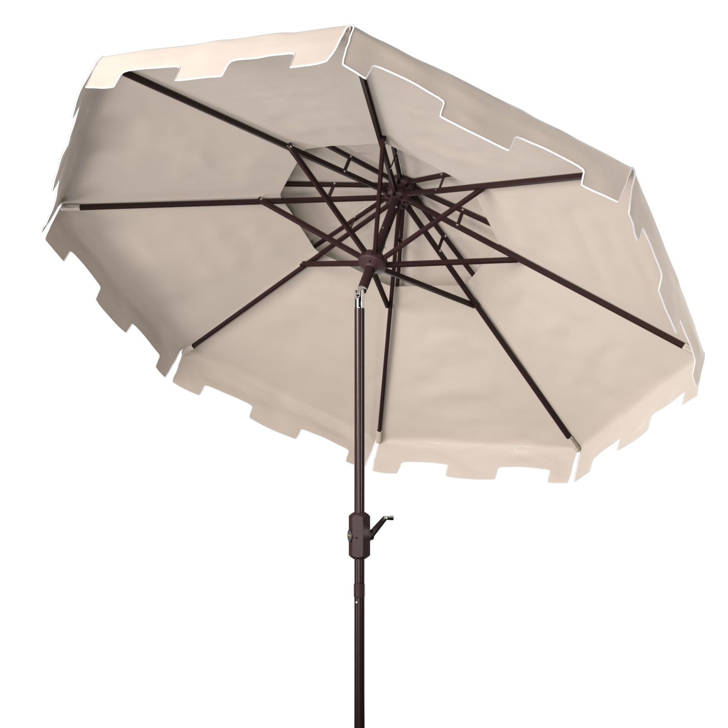 Parasol de jardin SAFAVIEH Livia 9 pieds à double toit, pied non inclus.