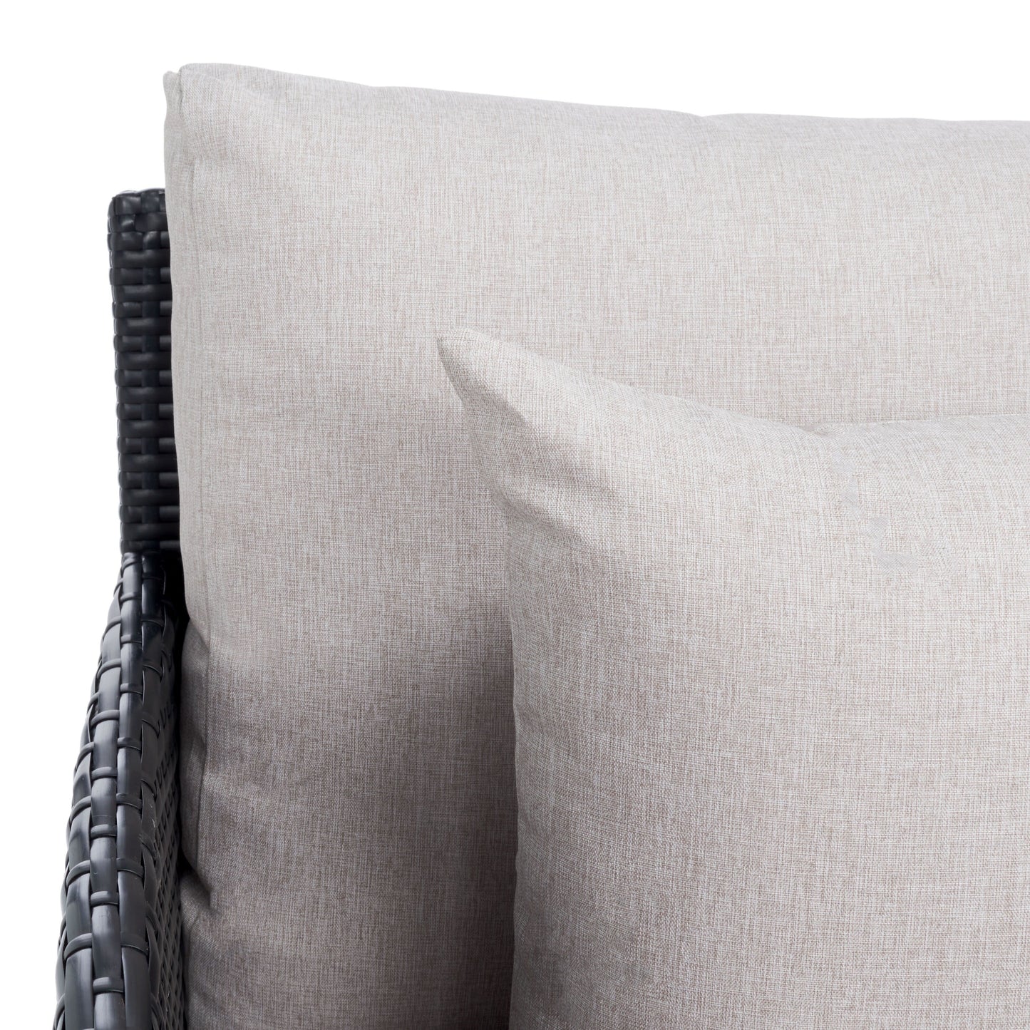 SAFAVIEH Lit de jardin Taniyah en osier avec coussins - 135L x 71P x 157H (cm)