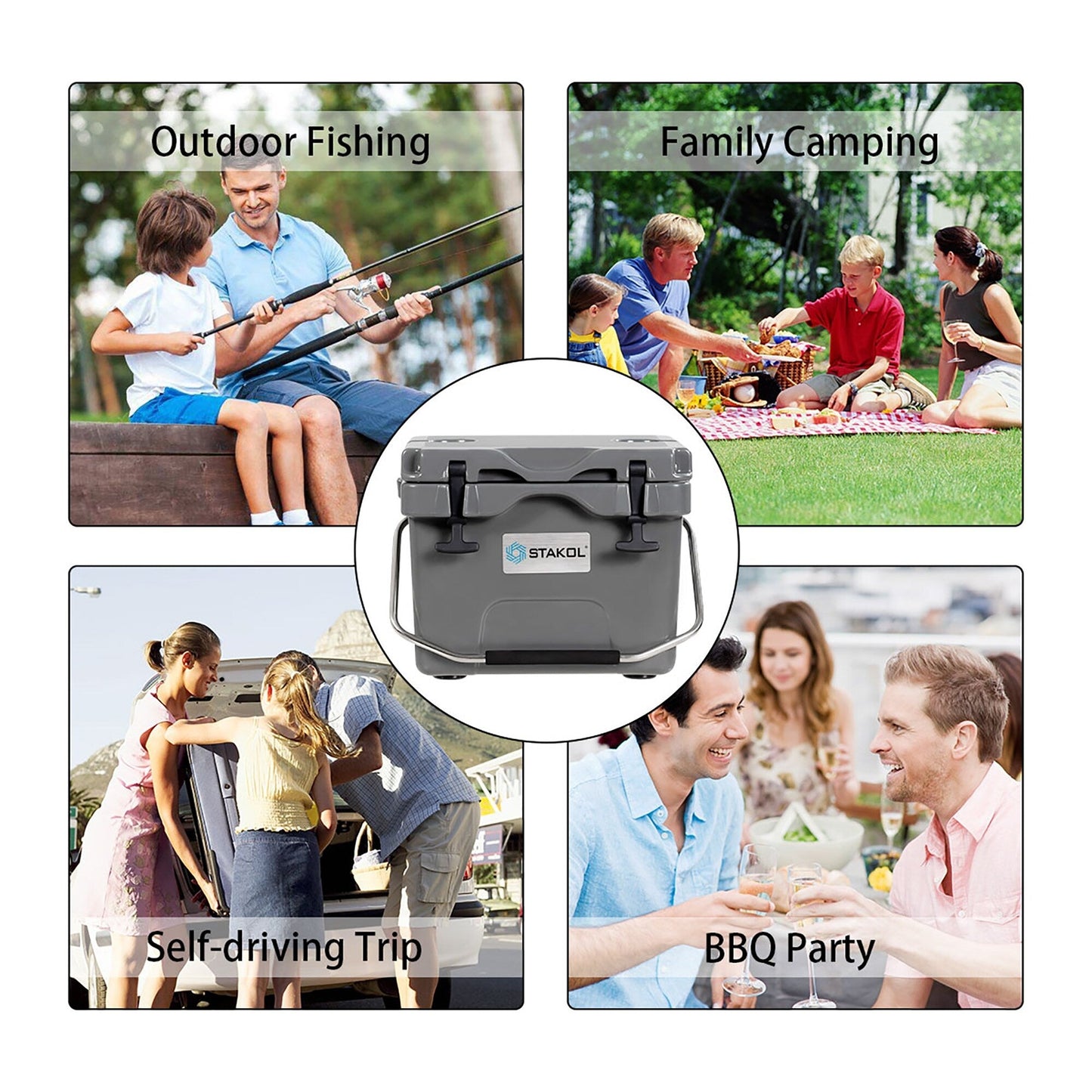 SKTAKOL Glacière isotherme portable 16 quarts, étanche, 24 boîtes de glace - Voir les détails