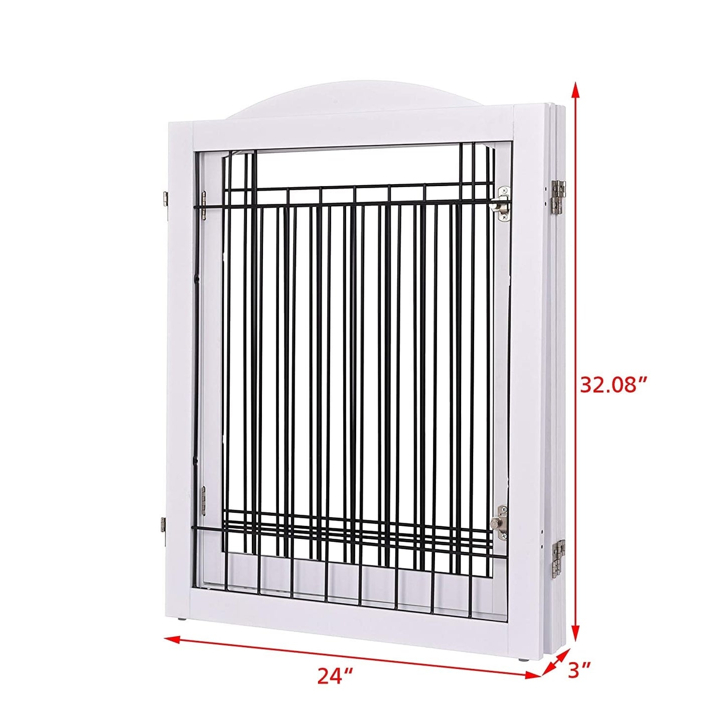 SPIRICH Barrière pour chien extra large de 96 pouces (244 cm) et haute de 30 pouces (76 cm) avec porte, barrière pour animaux de compagnie en fil métallique autoportante, clôture de sécurité pour chiots.